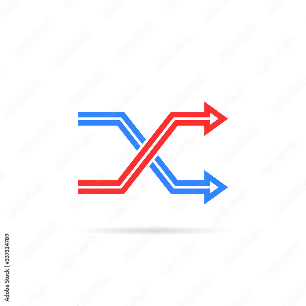 red and blue repeat icon like shuffle red and blue repeat icon like shuffle