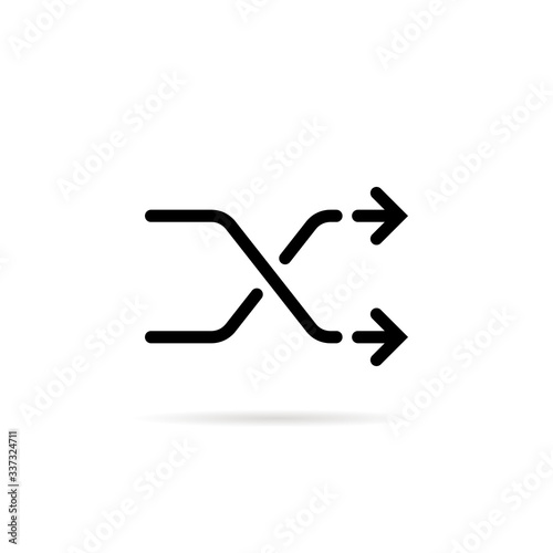 black shuffle symbol like repeat icon