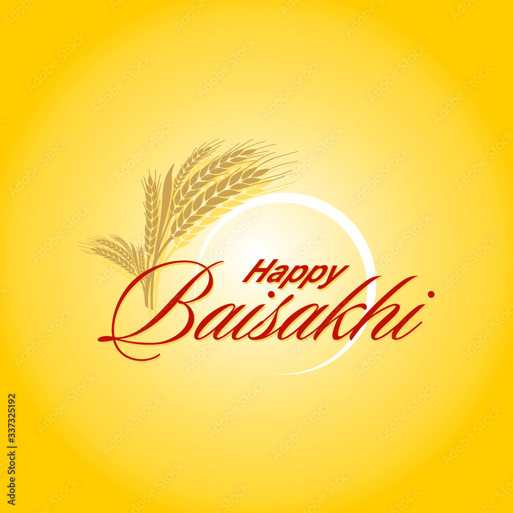 Happy Baisakhi Banner - Indian Festival - Typography Stock Vector ...