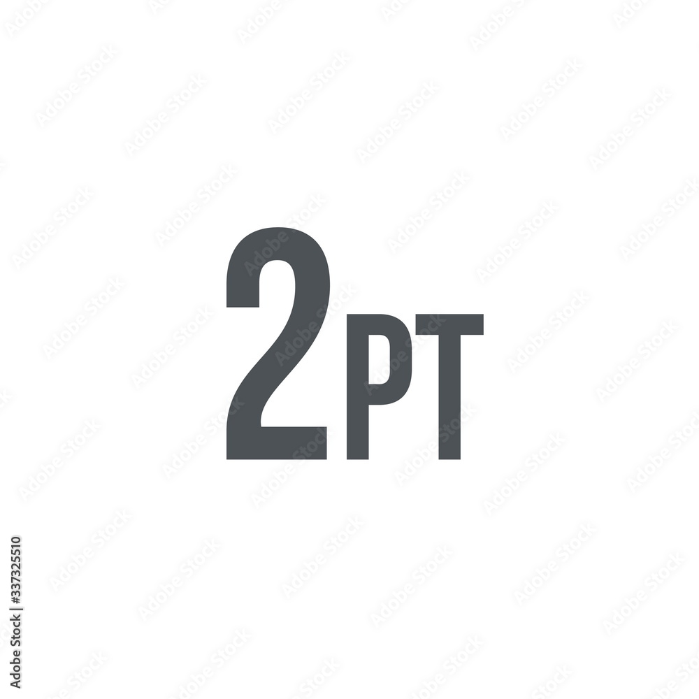 2 pint sign (pt mark) estimated volumes gallons (gal) Vector sym