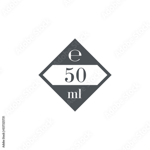 Free Download Liter l sign (l-mark) estimated volumes 50 milliliters (ml). Vector symbol packaging and labels used for prepacked foods, drinks different liters and milliliters. 50 Vol single icon isolated on white - GFXLoad