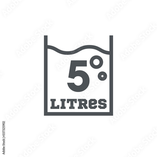 5 Liters l sign (l-mark) estimated volumes milliliters (ml) Vect