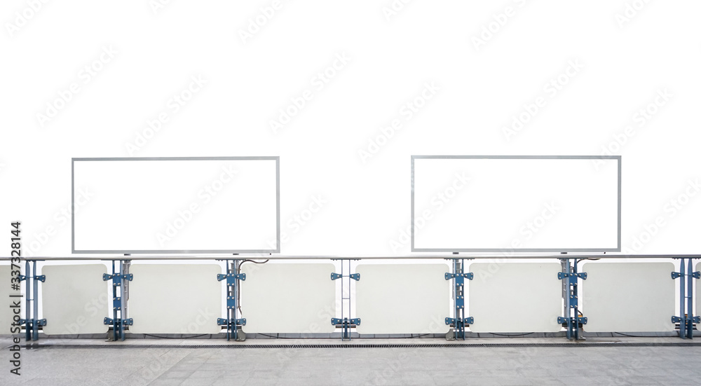 Obraz premium Blank billboard isolated on white background