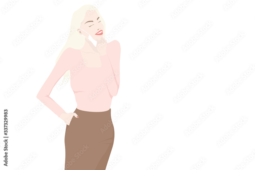 Happy woman take off medical face mask. Termination of isolation. End of quarantine. Victory over coronavirus Happy woman take off medical face mask. Termination of isolation. End of quarantine. Victory over coronavirus
