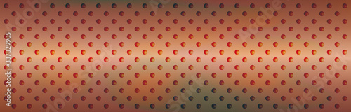 Copper punching metal. Banner background texture
