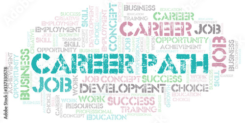 Career Path typography vector word cloud.