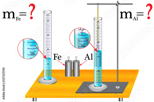 The physical task of studying the topic of measuring instruments, you need to calculate the mass of a body of the same size, knowing their volume, density and substance