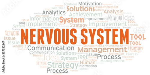 Nervous System typography vector word cloud.
