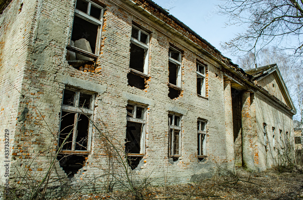 Old abandoned building. Abandoned soviet military site in Ukraine Old abandoned building. Abandoned soviet military site in Ukraine