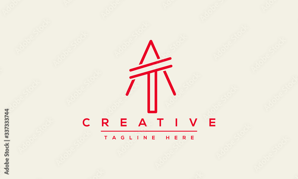 AT Letter Logo Design. Creative Modern A T Letters icon vector Illustration. AT Letter Logo Design. Creative Modern A T Letters icon vector Illustration.