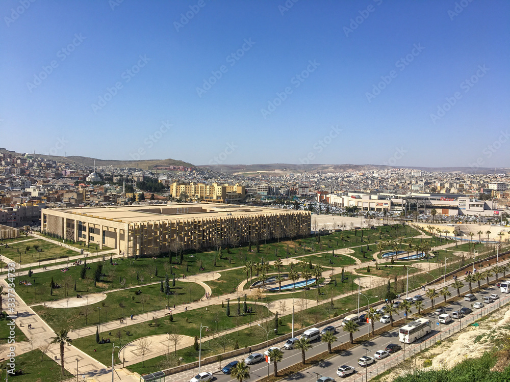 Sanliurfa Museum View from a high hill. Wide angle view of Sanliurfa city.