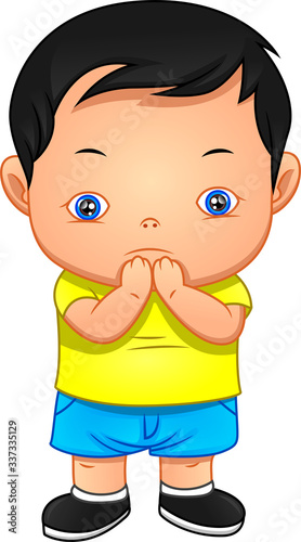 scared little boy cartoon