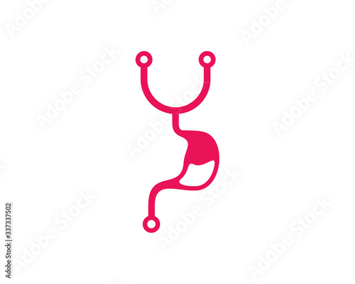 Stethoscope Stomach logo vector template, Creative stomach logo design concepts