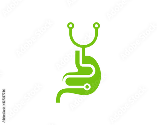 Stethoscope Stomach logo vector template, Creative stomach logo design concepts