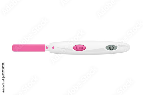 Pregnancy test in vector on white background.A positive pregnancy test in the vector.