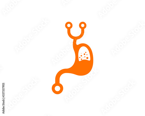 Stethoscope Stomach logo vector template, Creative stomach logo design concepts