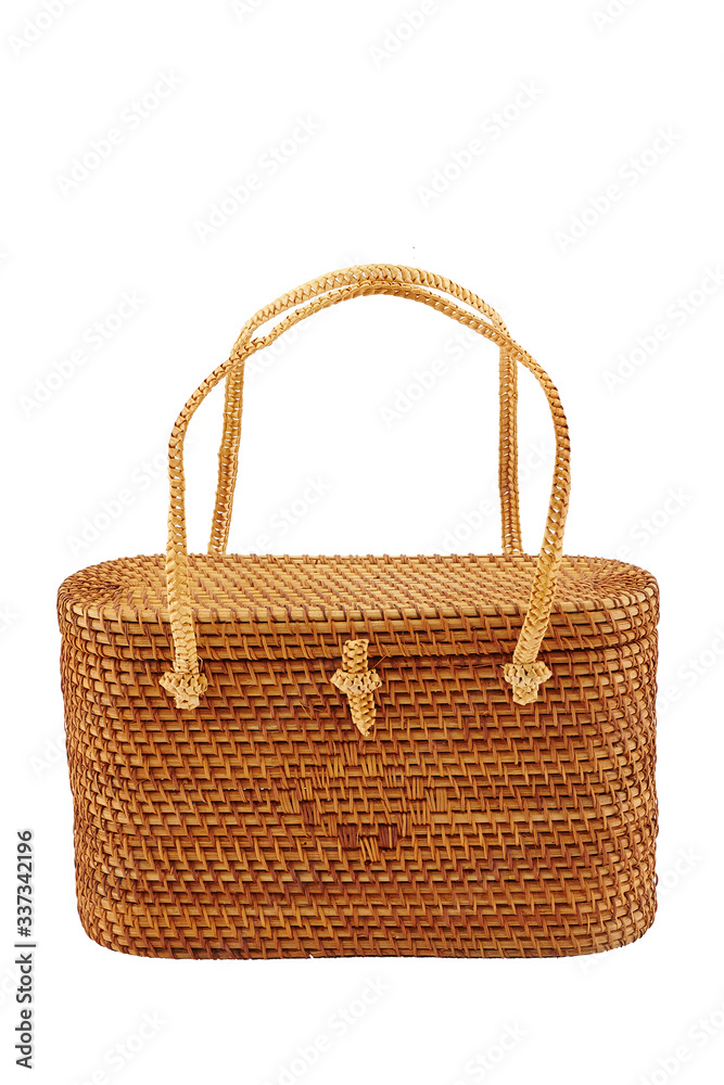 wicker basket on a white background