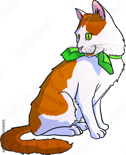 Cute cat vector cartoon illustration