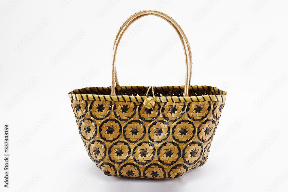 wicker basket on a white background