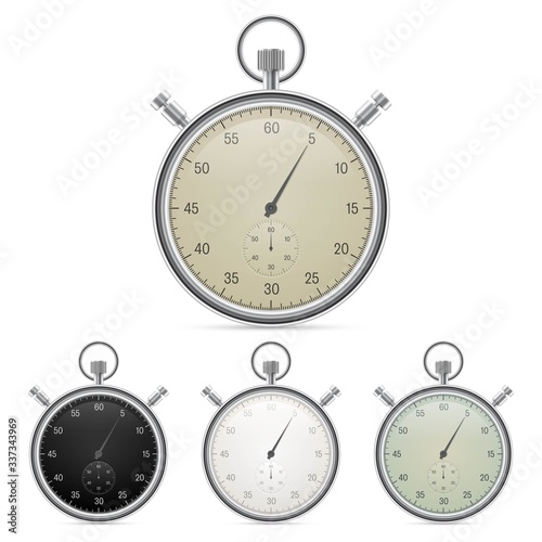 Vintage stopwatch vector illustration isolated on white background