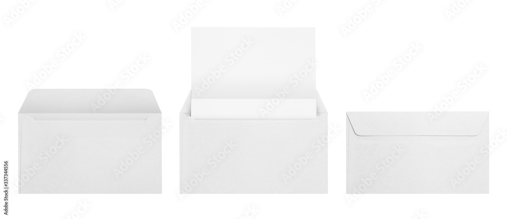 Set of white envelopes, isolated on white background Set of white envelopes, isolated on white background