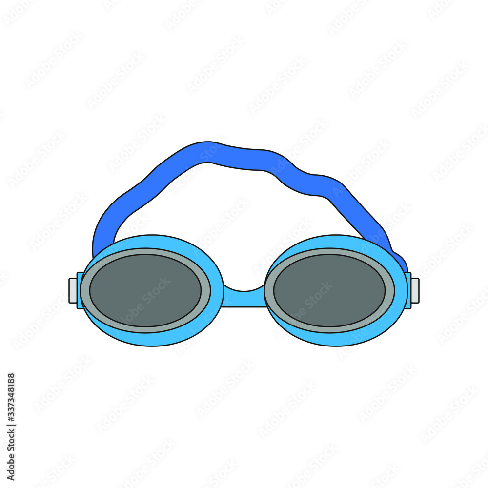 competition swimming goggles, vector icon