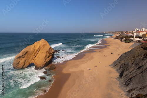 Seascape. Vista de la Playa de Santa Cruz . Silveira. Portugal photo