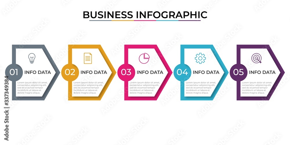 Presentation business infographic template with 5 options. Vector illustration Presentation business infographic template with 5 options. Vector illustration