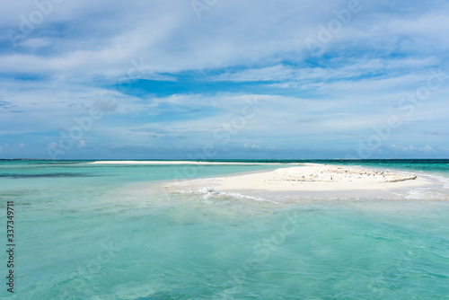 View of a little sandbank called "Cayo Muerto" in the caribbean sea (Los Roques Archipelago, Venezuela).