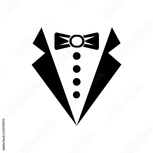 Tuxedo or butler sign icon vector logo design black symbol isolated on white background. Vector EPS 10