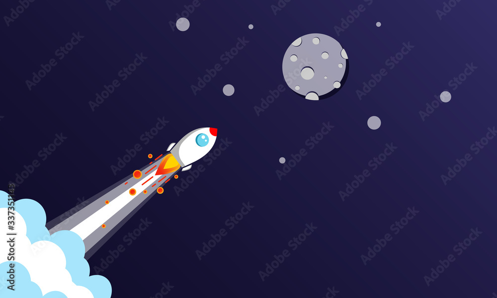 Rocket or spaceship icon flat vector logo design modern colour symbol isolated background. Vector EPS 10 Rocket or spaceship icon flat vector logo design modern colour symbol isolated background. Vector EPS 10