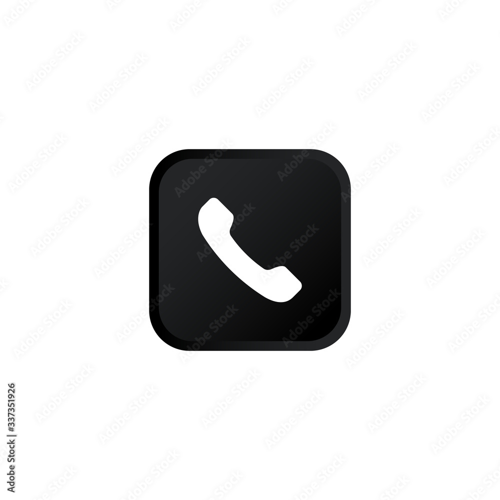 Accept call icon modern button for web or appstore design black symbol isolated on white background. Vector EPS 10. Accept call icon modern button for web or appstore design black symbol isolated on white background. Vector EPS 10.