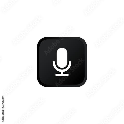 Microphone icon modern button design black symbol isolated on white background. Vector EPS 10.