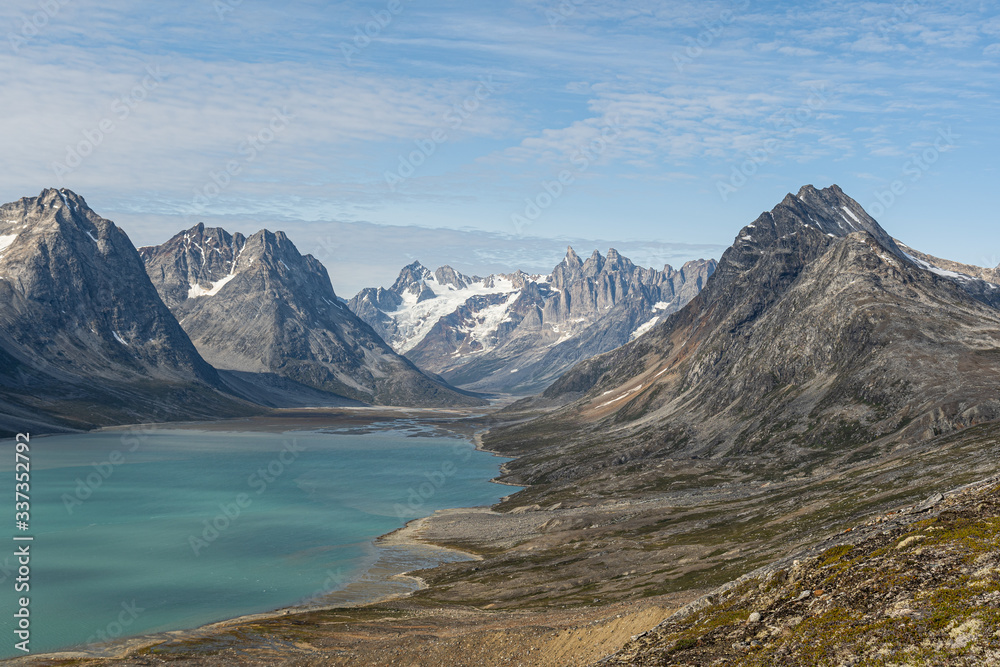 A beautiful view of the Tasiilaq Fjord in Greenland.