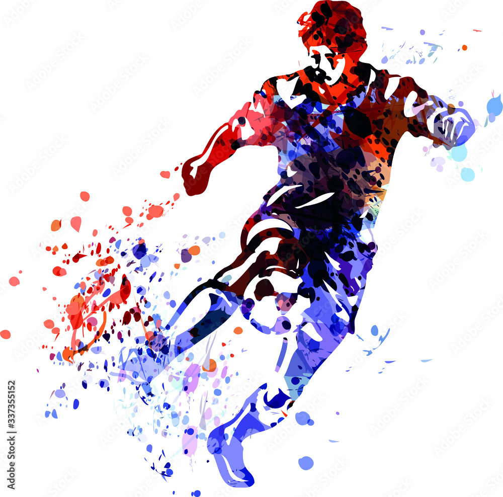 Color vector illustration of a soccer player