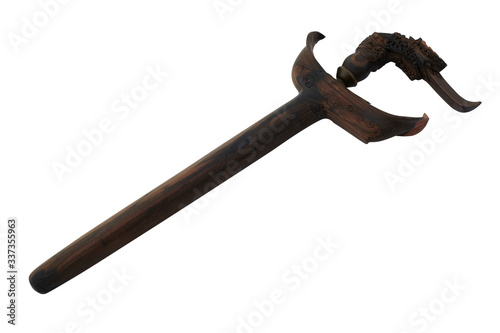 old rusty sword isolated on white