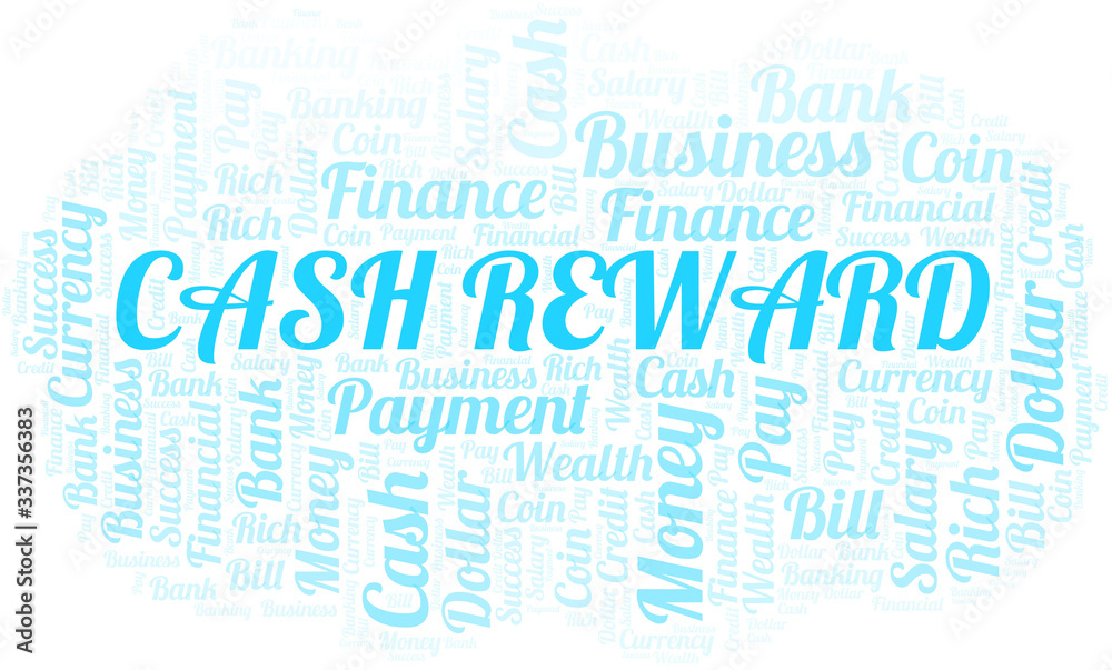 Fototapeta premium Cash Reward typography vector word cloud.