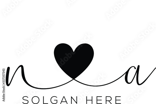 NA  Initial wedding monogram logo template