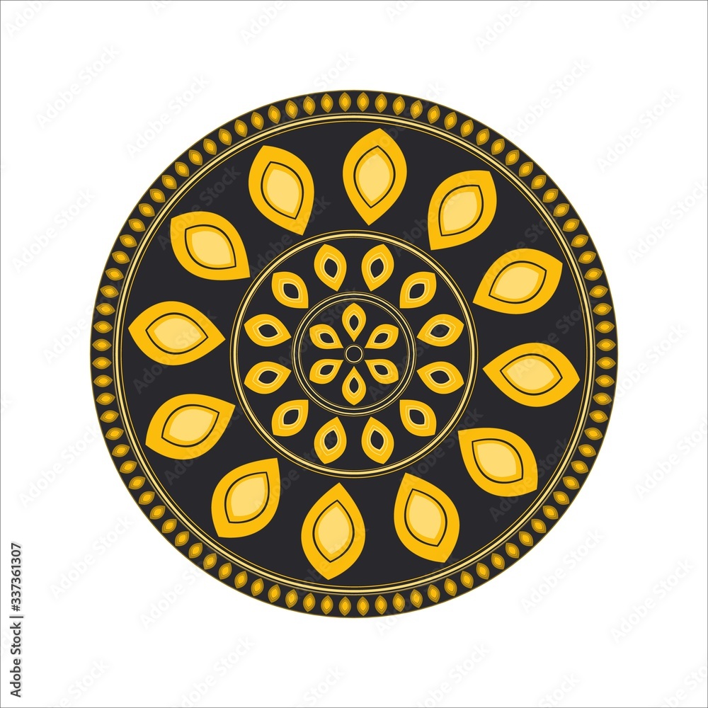 Arabic, islamic ornament - seamless pattern, indian mandala line ornament. Vector illustration.