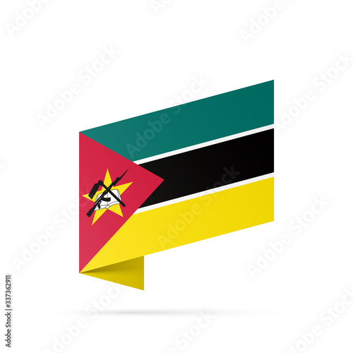 Free Download Mozambique flag state symbol isolated on background national banner. Greeting card National Independence Day of the Republic of Mozambique. Illustration banner with realistic state flag. - GFXLoad