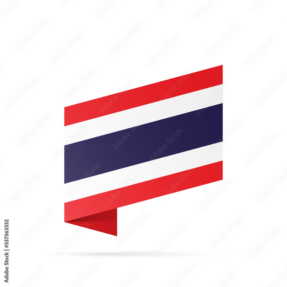Thailand flag state symbol isolated on background national banner. Greeting card National Independence Day of the Kingdom of Thailand. Illustration banner with realistic state flag. Thailand flag state symbol isolated on background national banner. Greeting card National Independence Day of the Kingdom of Thailand. Illustration banner with realistic state flag.