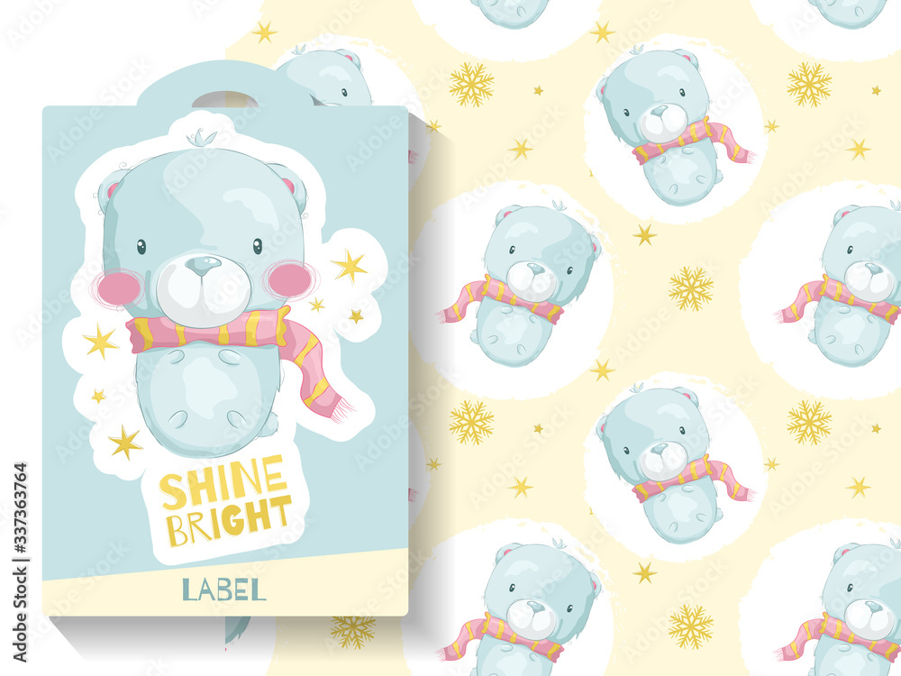 Christmas cartoon characters. Bear in winter clothes. Christmas cartoon characters. Bear in winter clothes.