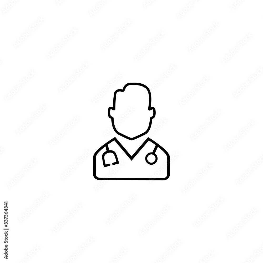 Doctor icon on white. Vector