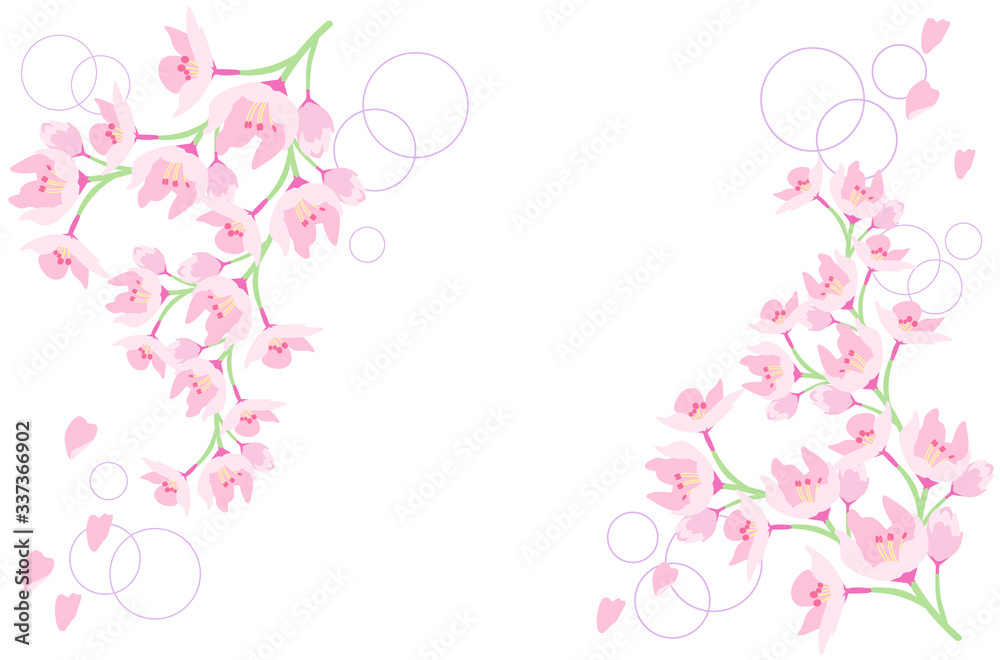 桜の花びらが散っているイラスト