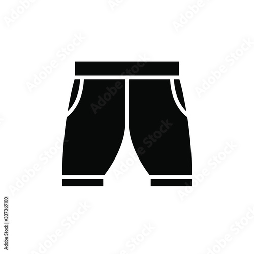 Shorts Icon Vector , Template Best Emblem Isolated Illustration , Logo Design Male Female Fashion Icons , Clothes Outline Solid Background White

