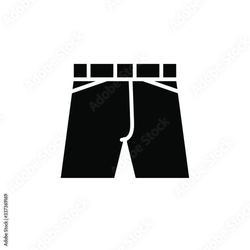 Shorts Icon Vector , Template Best Emblem Isolated Illustration , Logo Design Male Female Fashion Icons , Clothes Outline Solid Background White


