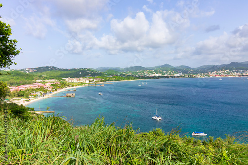 Panoramic view of a bay in a tropical island
