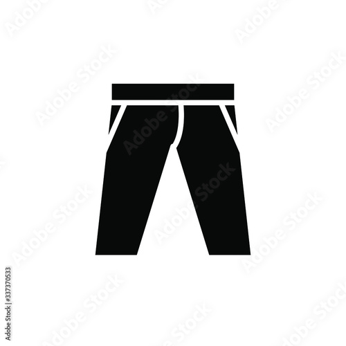 Trousers Icon Vector , Template Best Emblem Isolated Illustration , Logo Design Male Female Fashion Icons , Clothes Outline Solid Background White
