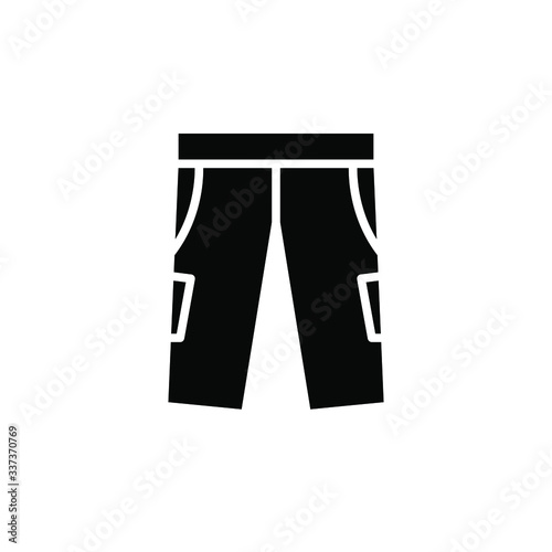 Trousers Icon Vector , Template Best Emblem Isolated Illustration , Logo Design Male Female Fashion Icons , Clothes Outline Solid Background White
