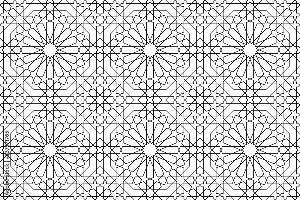Geometric Islamic Seamless Pattern for decoration greeting card or ...